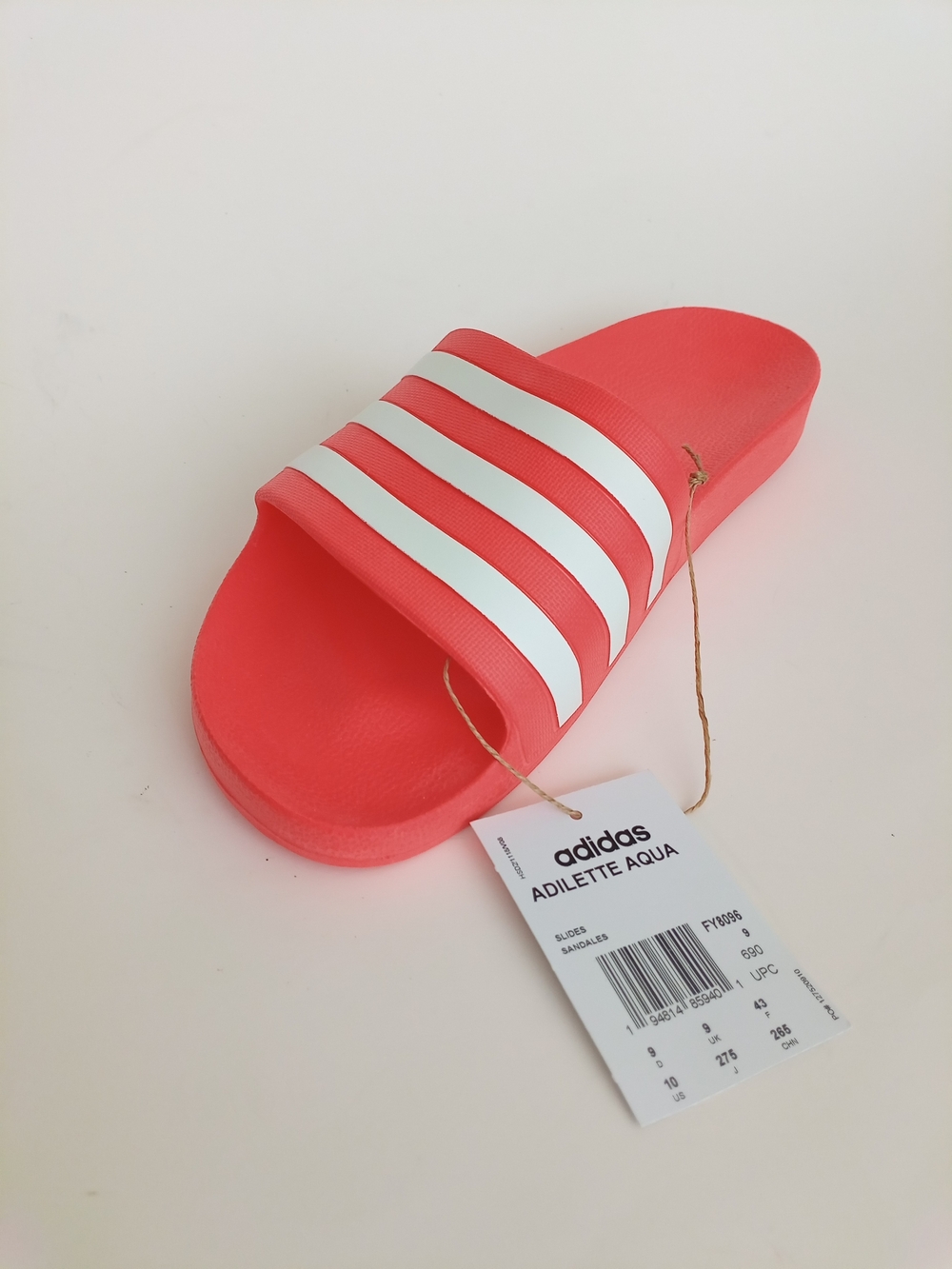 adidas Adilette Aqua Orange Slide Sandals with White Stripes Women's Size US 10 - Picture 11 of 16